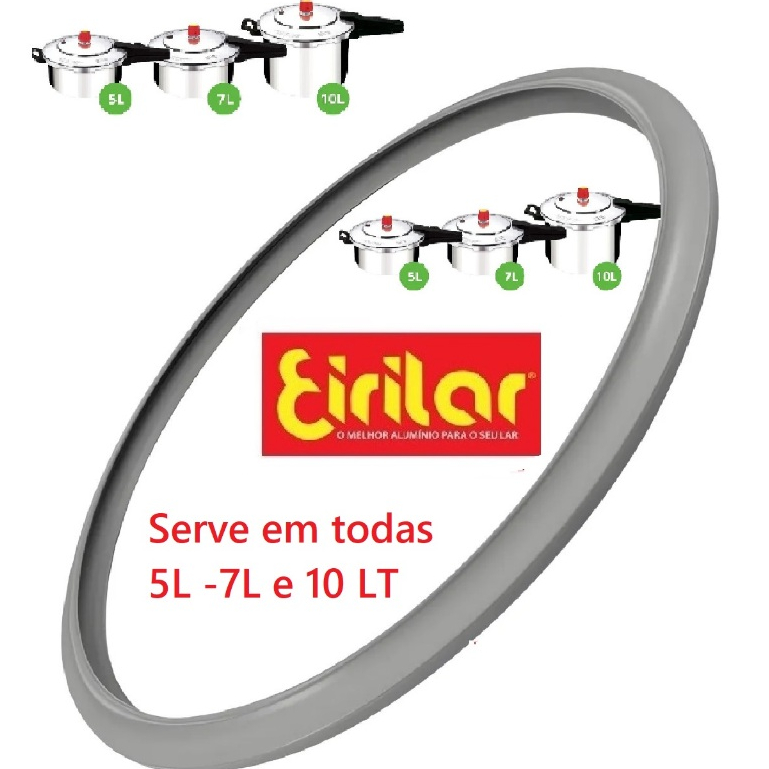 Borracha Panela De Pressão da marca Eirilar 5 / 7 E 10 Lts  fechamento externo catraca tampa 27,5 cm