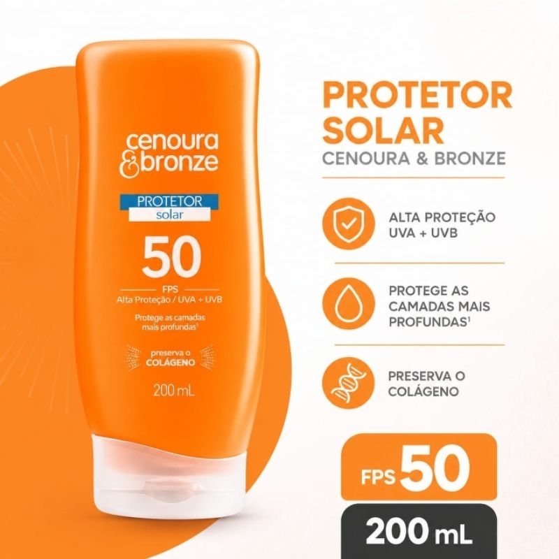 Protetor Solar Corporal Cenoura & Bronze FPS 50 200ml