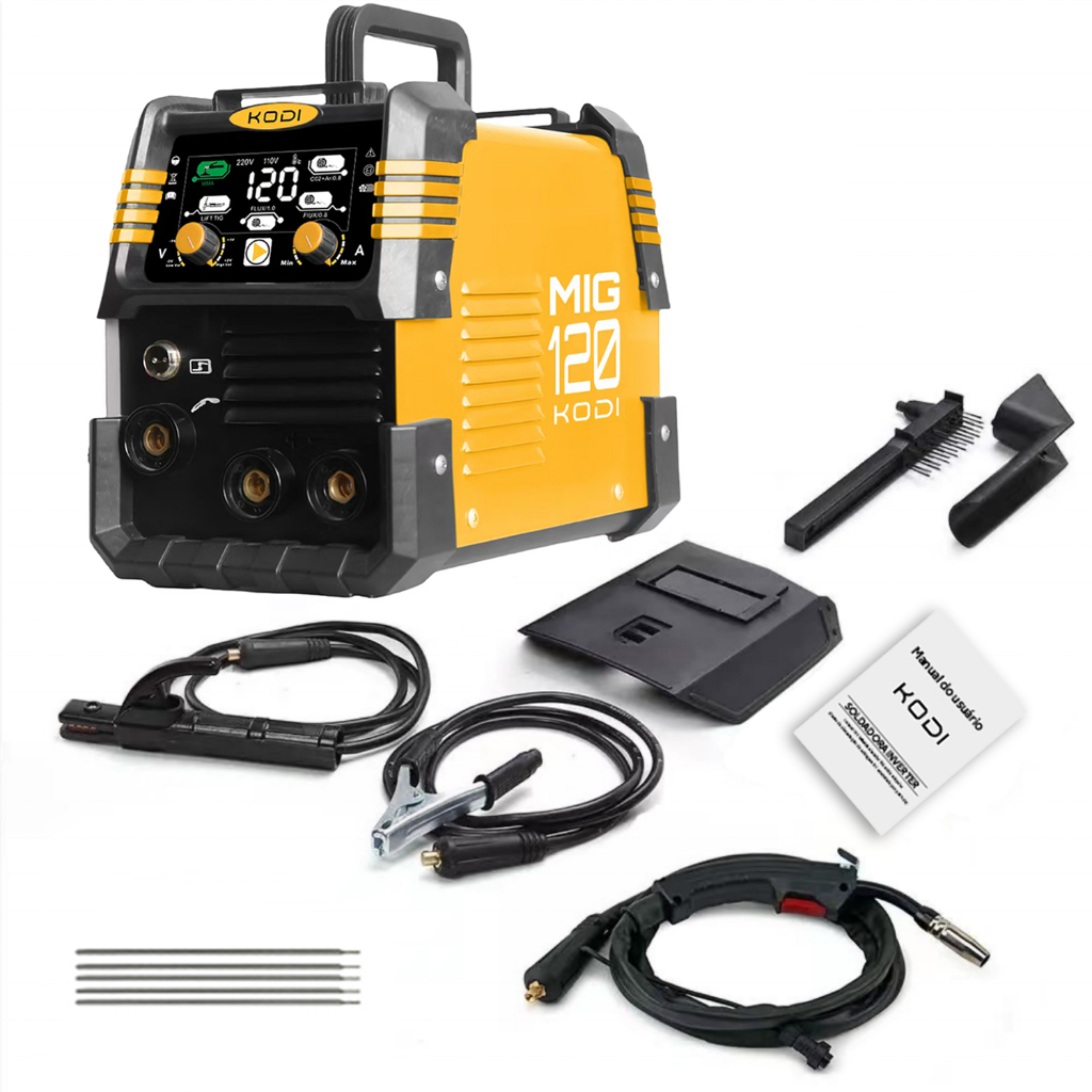Máquina de Solda Profissional Portátil Inversora MMA 160A Bivolt 110V/220V Alta Eficiência - D13