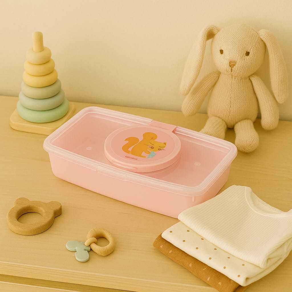 Porta Lenço Umedecido para Bebê Viagem Passeio Maternidade Recipiente para Lenço Bebê Plasutil