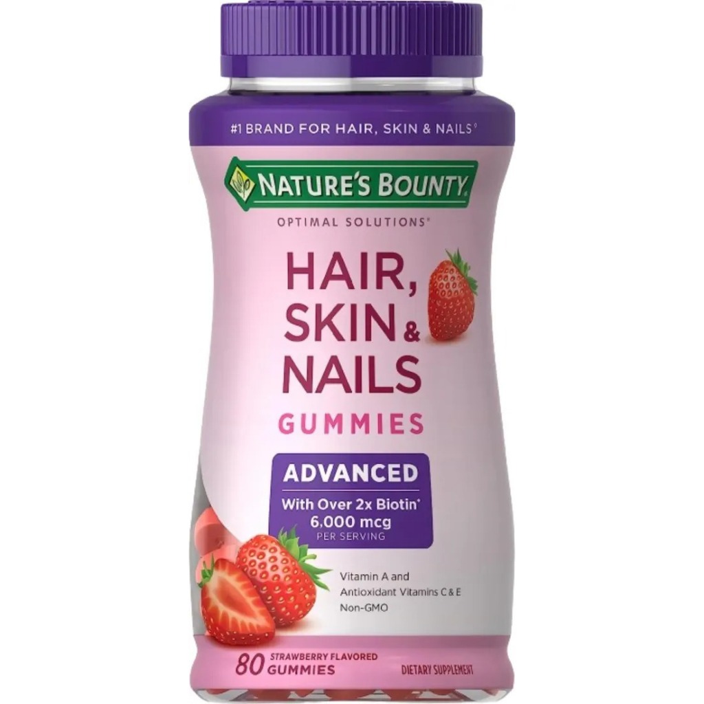 Nature's Bounty Hair, Skin & Nails 80 Gomas Morango 400 G