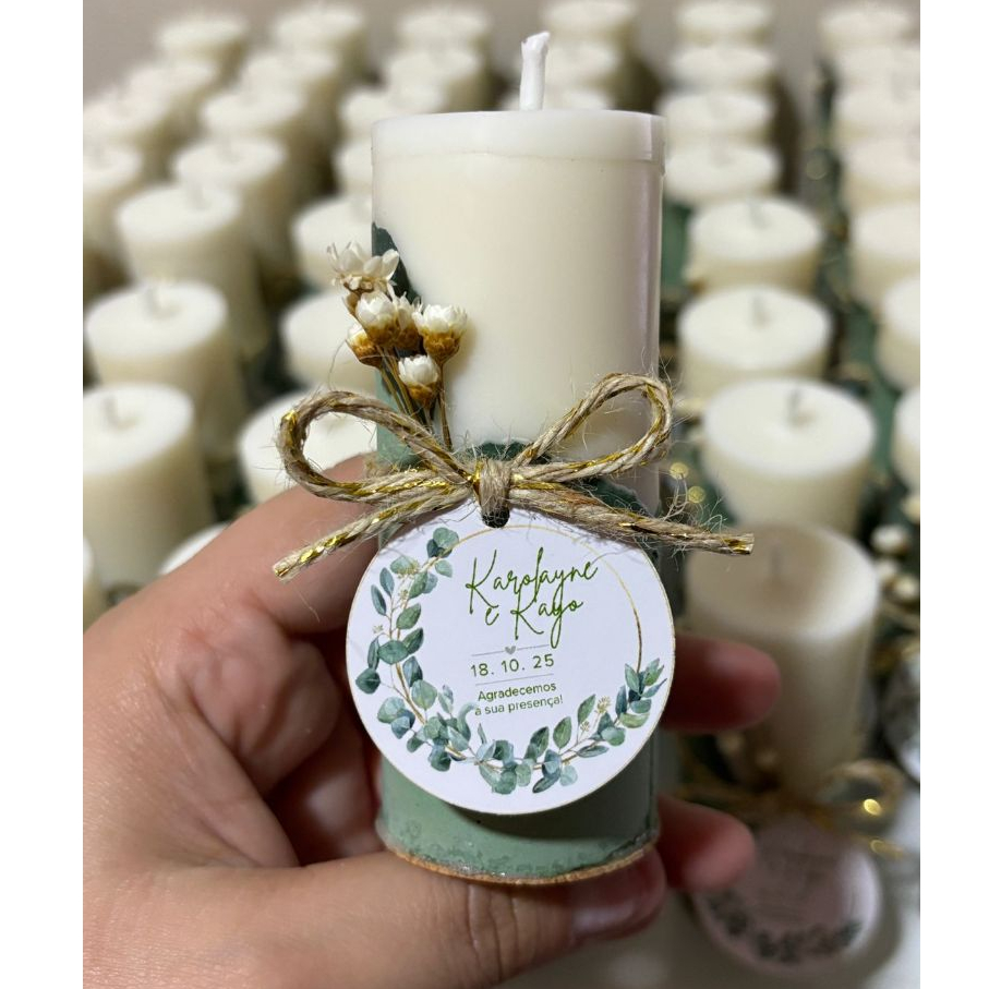 Velas Lembrancinhas Personalizadas - Lembranças Casamento Batizado Aniversário Crisma Bodas Saída de Santo Orixás