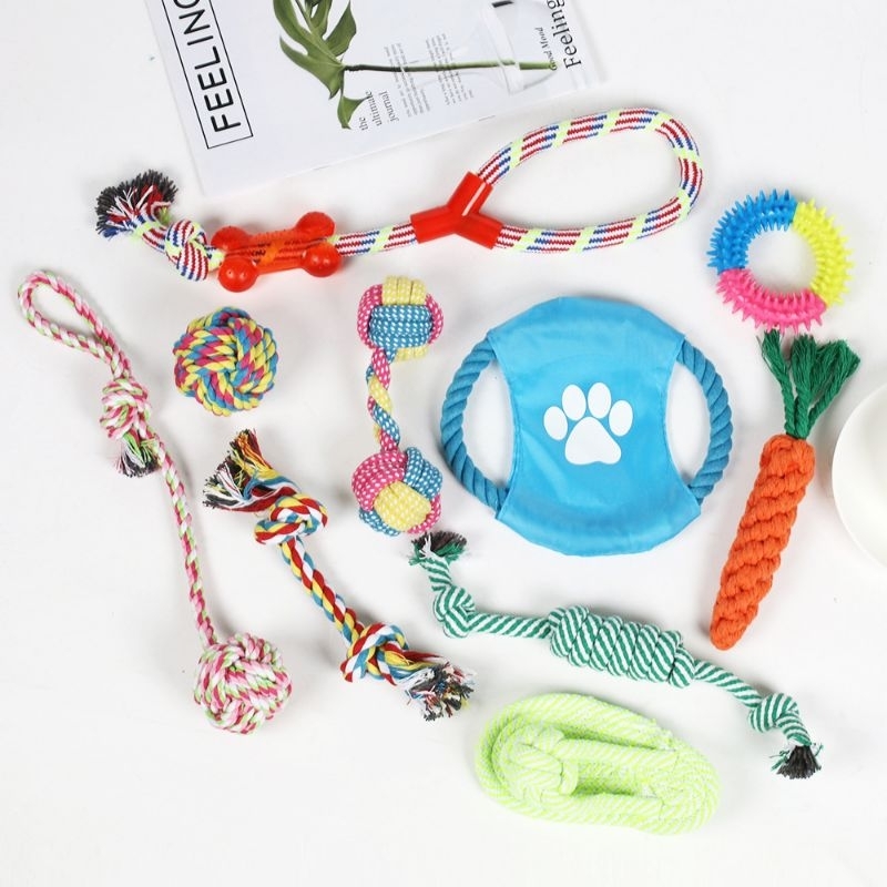 Brinquedo Para Cachorro Kit 10, 7, 5, e 3 Unidades Cordas Resistentes E Pelúcia Com Apito Pet
