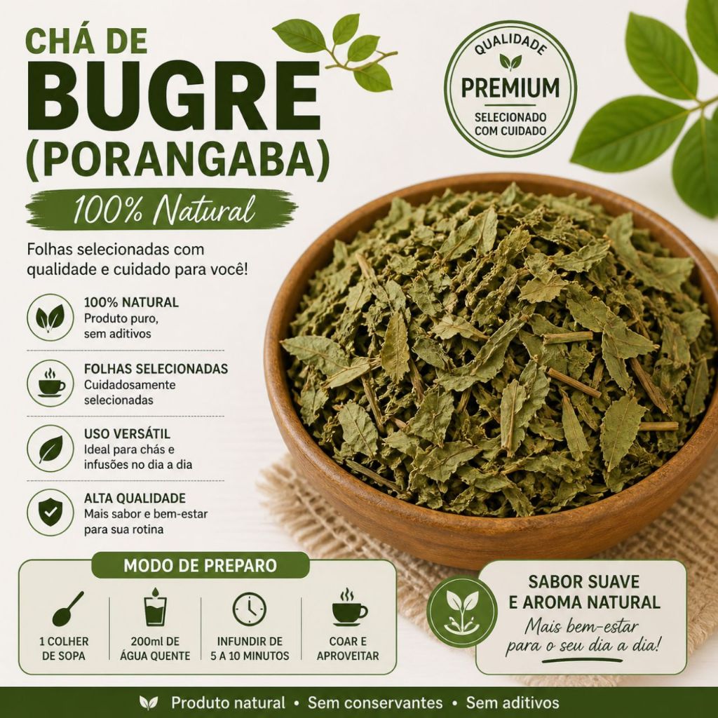 Chá de Bugre (Porangaba) | Folhas Naturais Selecionadas | Ideal para Infusões | Uso Diário | Alta Qualidade