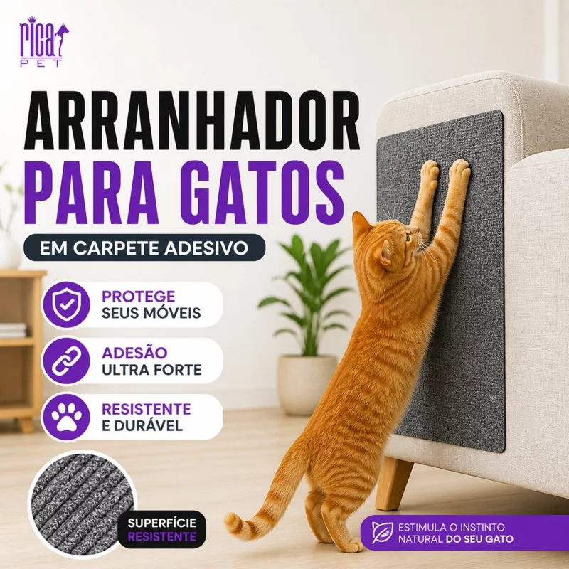 Arranhador Adesivo para Sofá: R$ 14,98 🐾