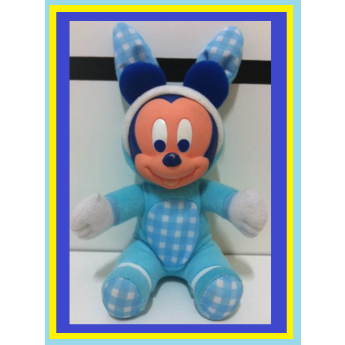 kit c/ 2  MICKEY E MINIE  Baby Multibrink Pelúcia e Vinil 22 CM ( MINEI COELHO )