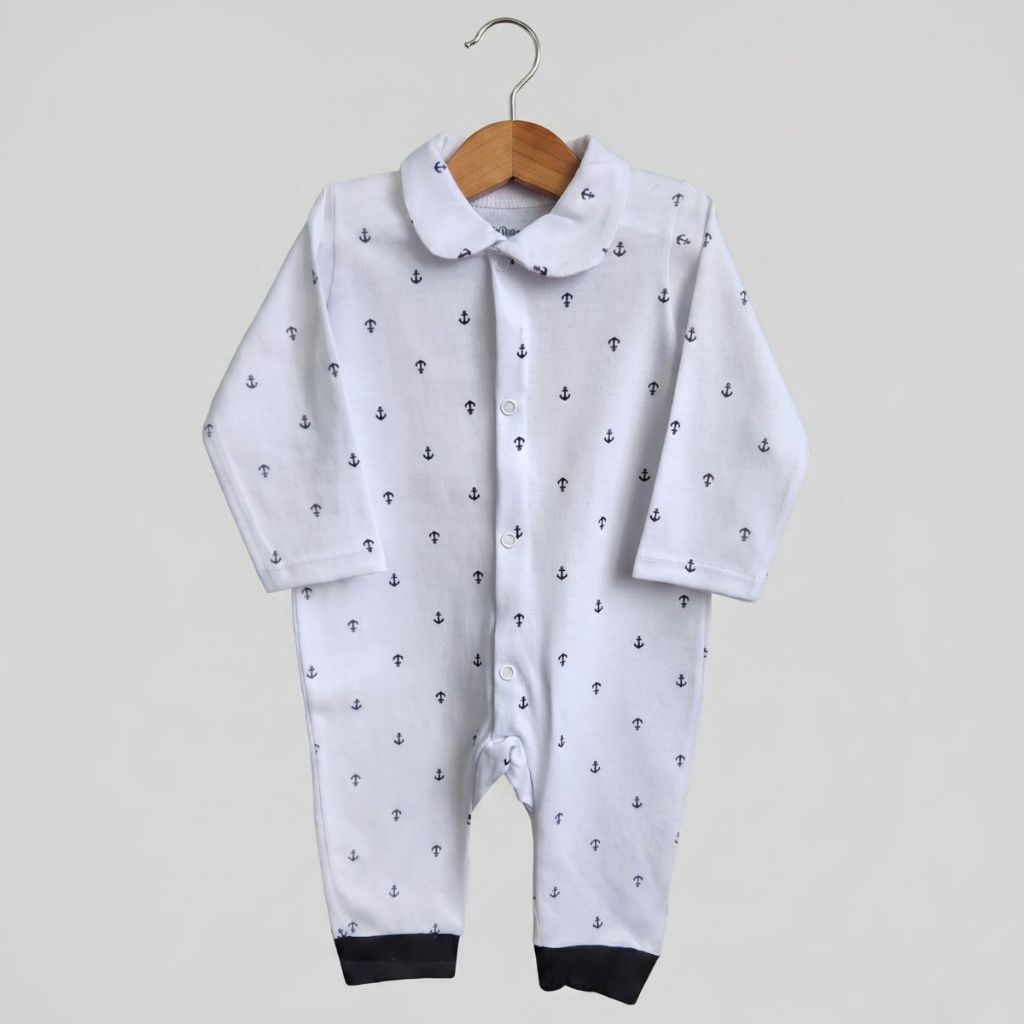 Macacão Longo Para Bebê Menino Menina 100% Algodão Estampado