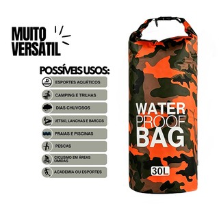 30L Mochila Impermeável — Bolsa Camuflada para Trilha, Mergulho e Natação