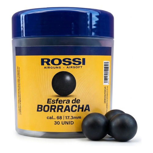 Esferas De Borracha Airgun Rossi .68 30un 2,85g