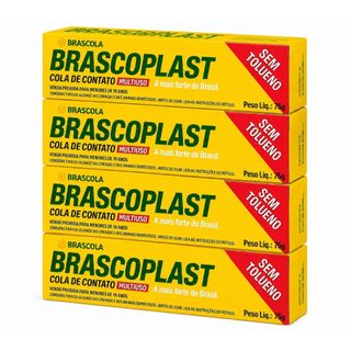 Até 4 Colas de Contato Brascoplast 75g Profissional - Sapateiro, Couro, Madeira e MDF (Re…