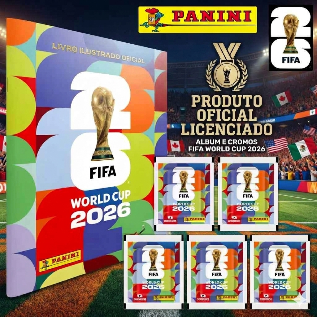 Kit Album Figurinhas Barato Copa do Mundo 2026 Orinigal Panini