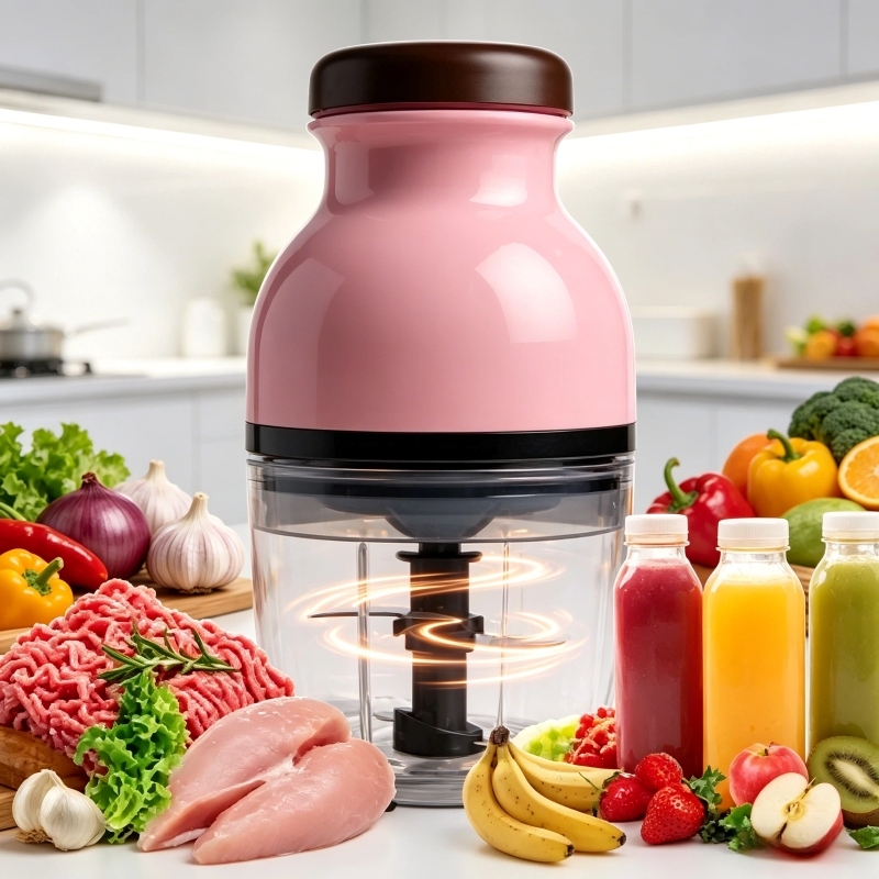 Processador Triturador Elétrico 600ml 250W Multiuso Cozinha Alho Carne Legumes