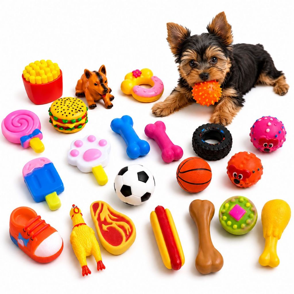 Kits Brinquedos Mordedor Cachorro Anti Estress Pet Diversos Borracha/Vinil