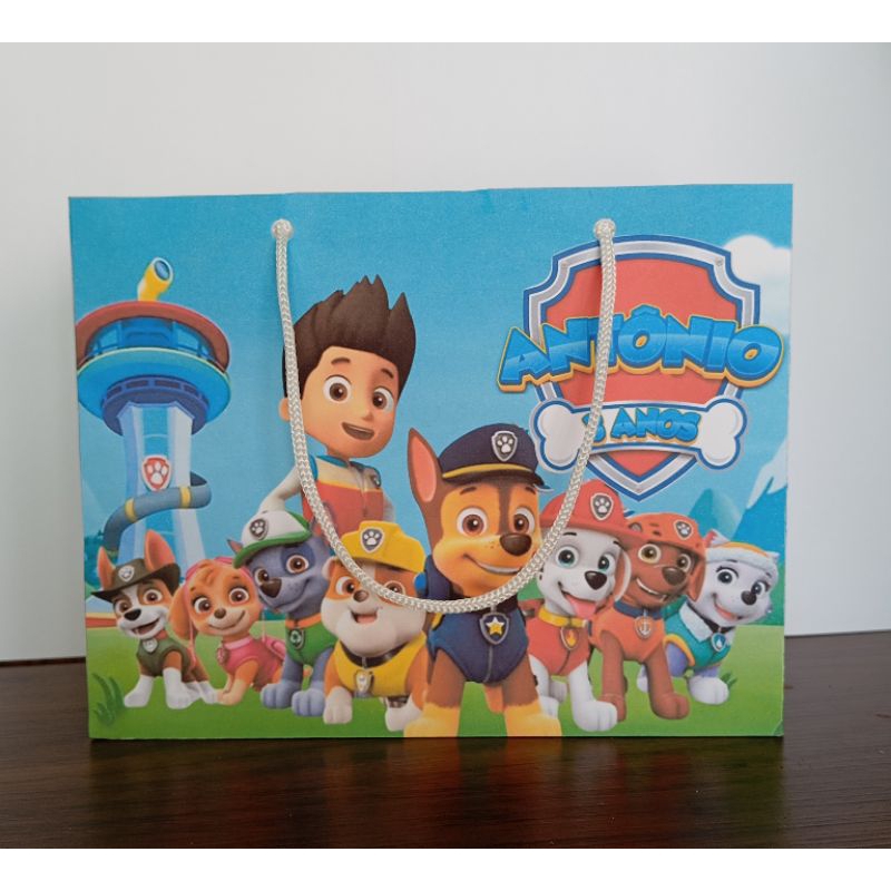 Sacolinha Personalizada Patrulha Canina | Lembrancinha Aniversário Infantil | Kit 10,20,30 unidades