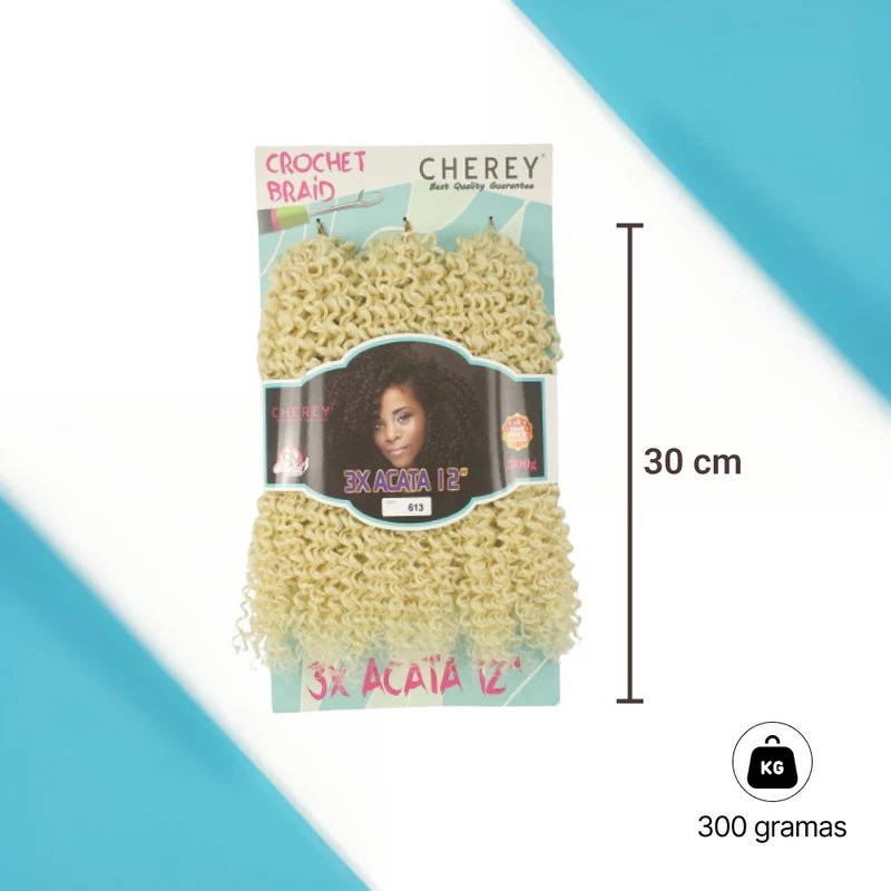 Cabelo Orgânico Crochet Braid Cacheado Premium Acata 30cm/300G