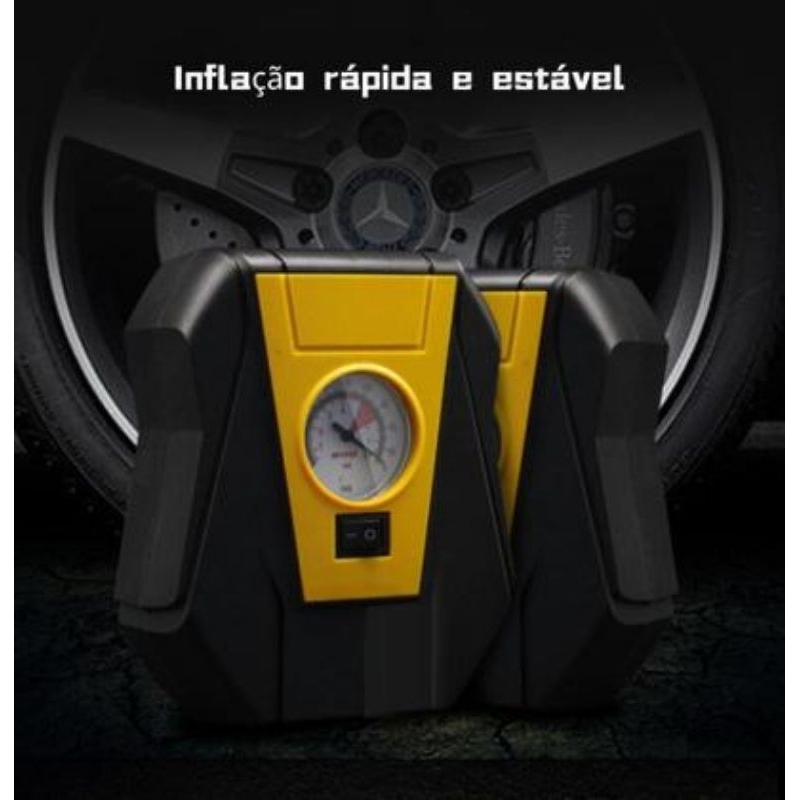 Mini Compressor Inflador Eletrônico Portátil Calibrador Digital Bomba Ar Para Pneu Carro Bike