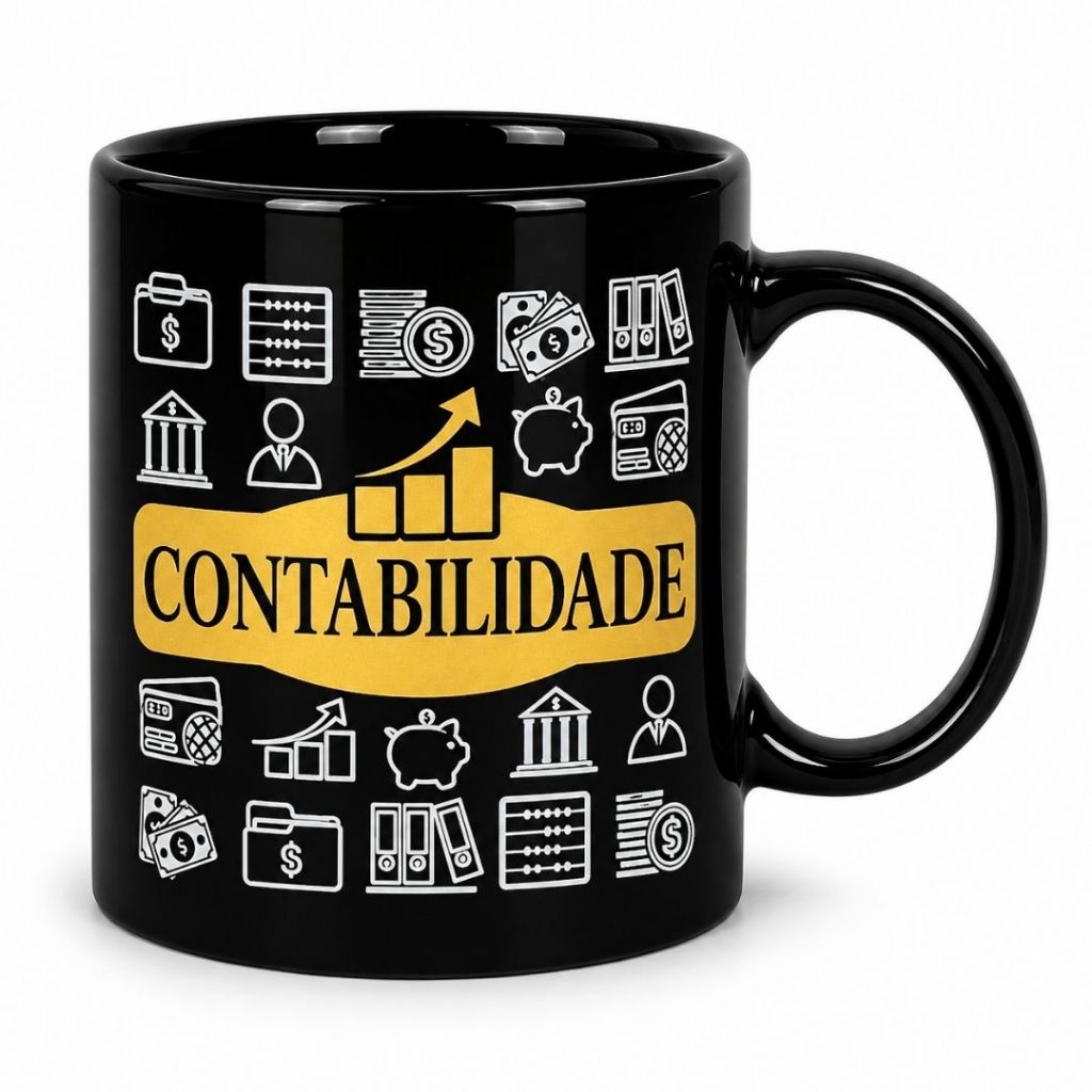 Caneca Profissão Contabilidade Cerâmica 320ml | Presente Formatura Faculdade