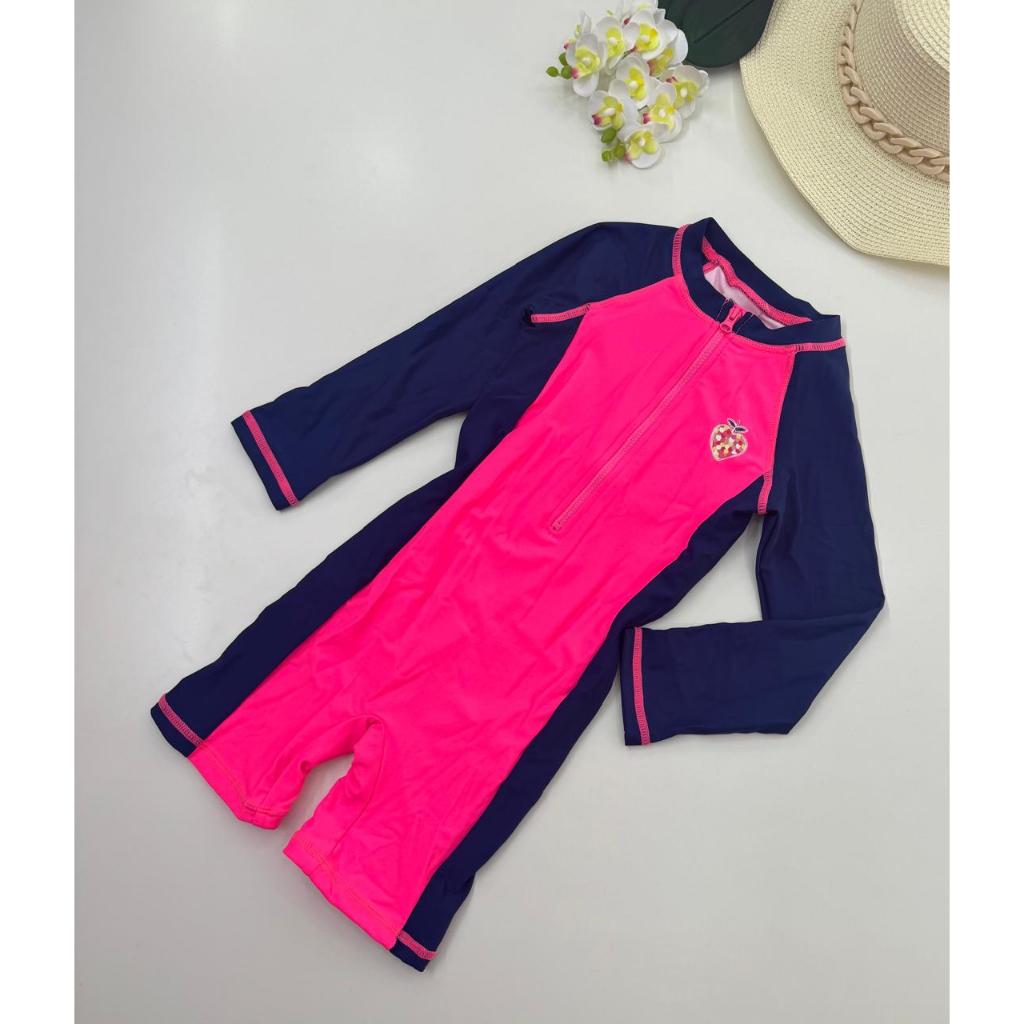 Maiô Macaquinho Infantil UV Manga Longa com Zíper Frontal Proteção Solar Praia Piscina 4 ao 10