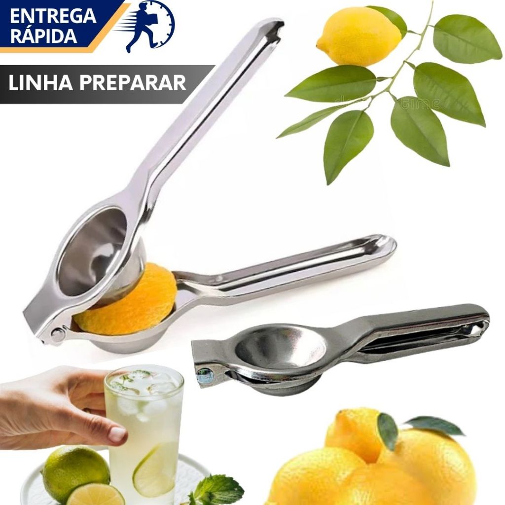Espremedor de Limão Manual em Aço Inox Reforçado Resistente para Frutas Caipirinha Limonada