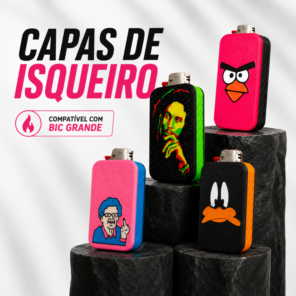 Capa/Case Personalizada Para Isqueiro - Capinha/Capa de Isqueiro Bic Grande - 3D