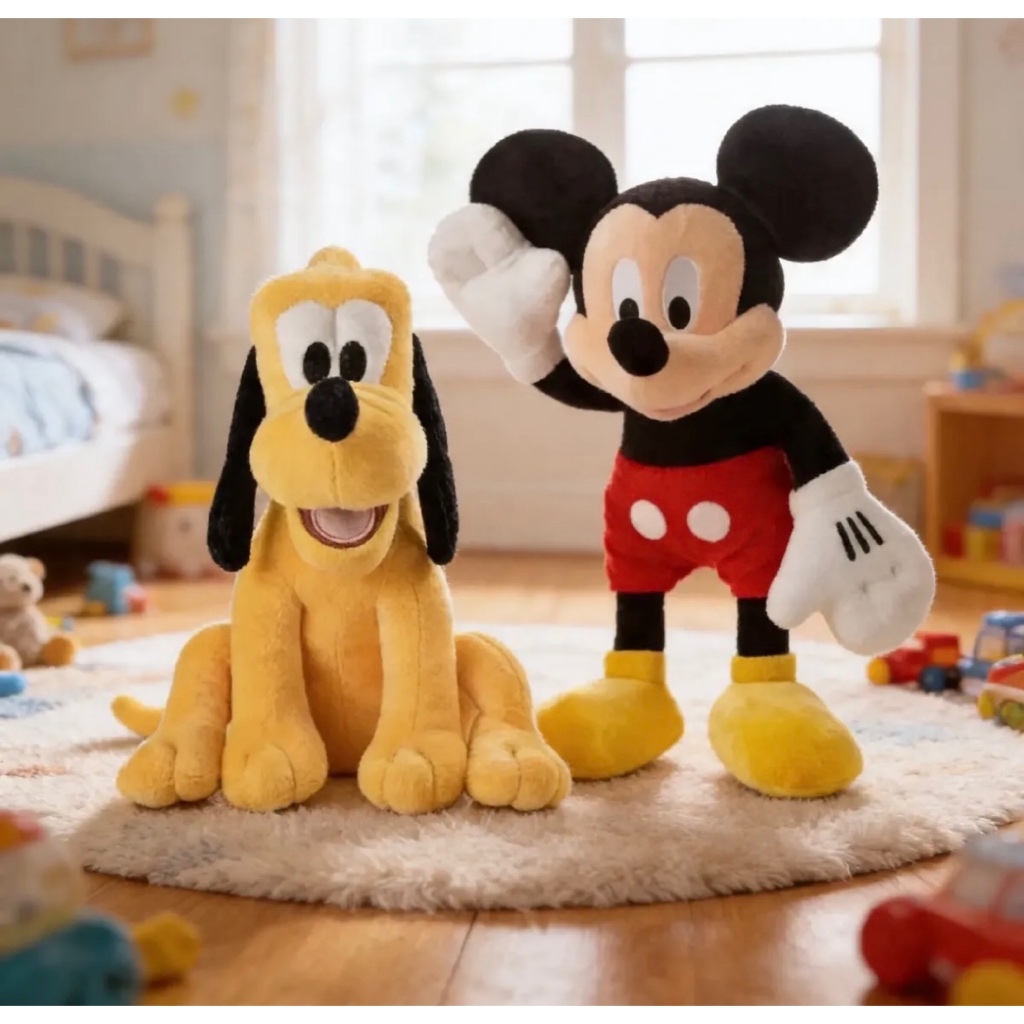 2 Bonecos De Pelucia Pluto E Mickey