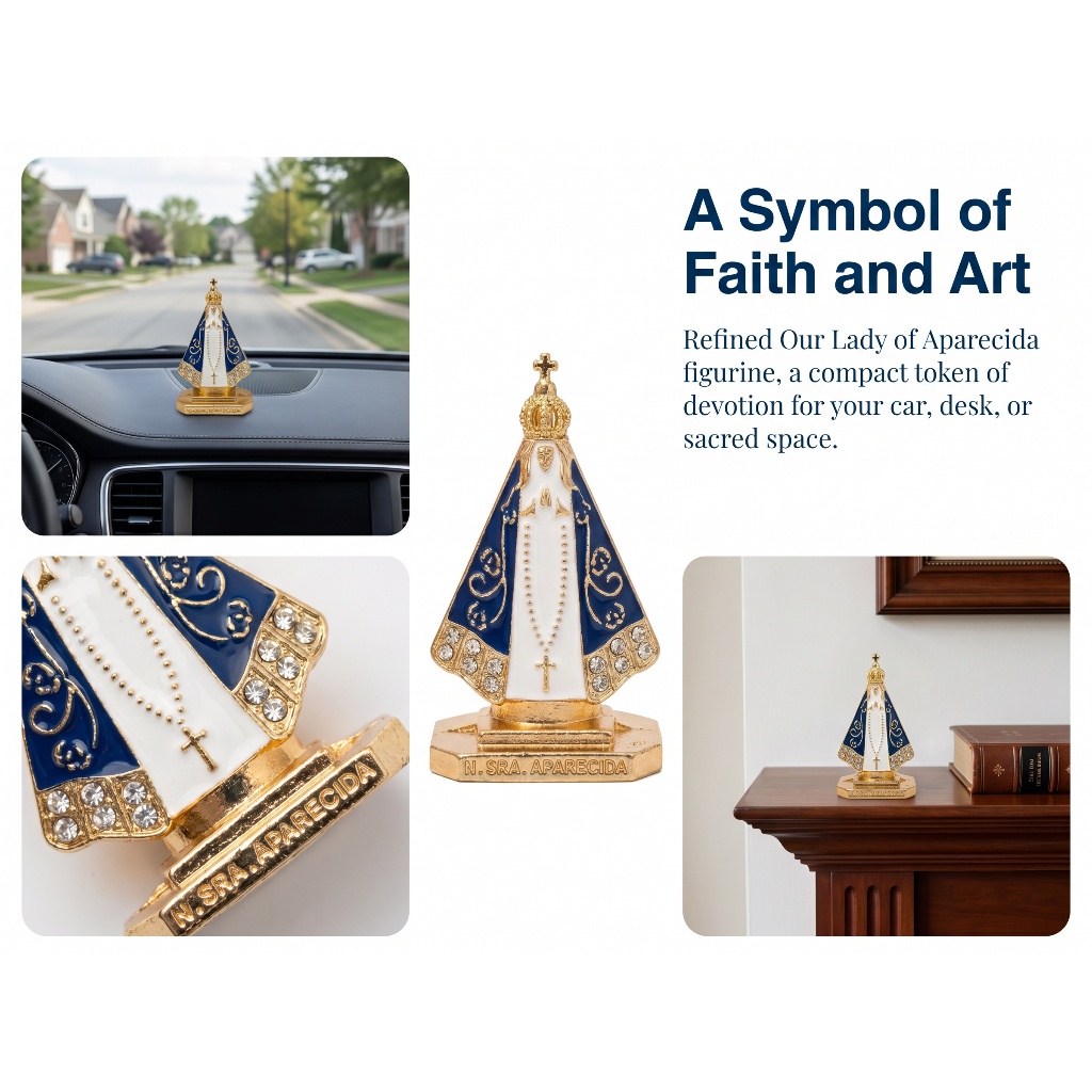 Mini Imagem Nossa Senhora Aparecida -- Enfeite Religioso Decorativo