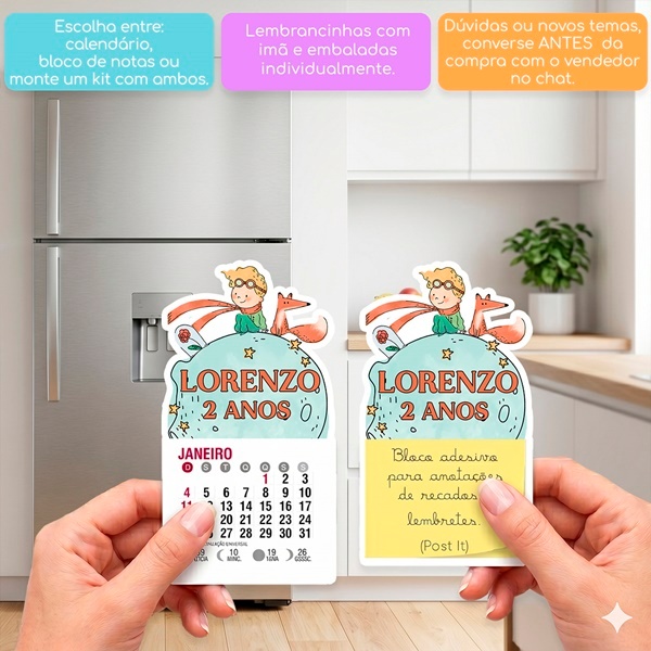 PEQUENO PRINCIPE LEMBRANCINHA DE MINI CALENDÁRIO OU BLOCO DE RECADO ARTIGO DE FESTAS ANIVERSÁRIO