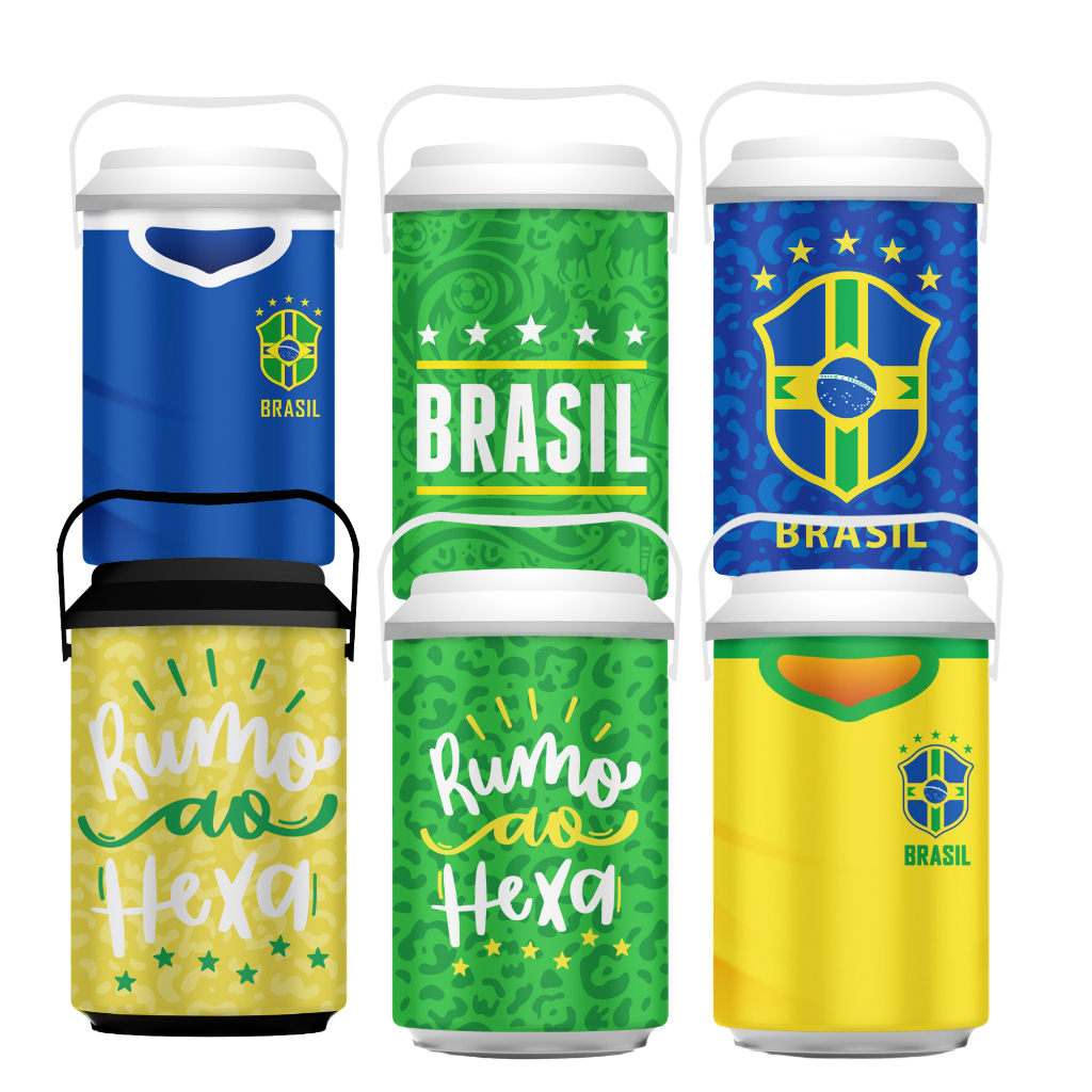 Cooler 10 Latas Térmico - Seleção Brasileira Copa Do Mundo Cores