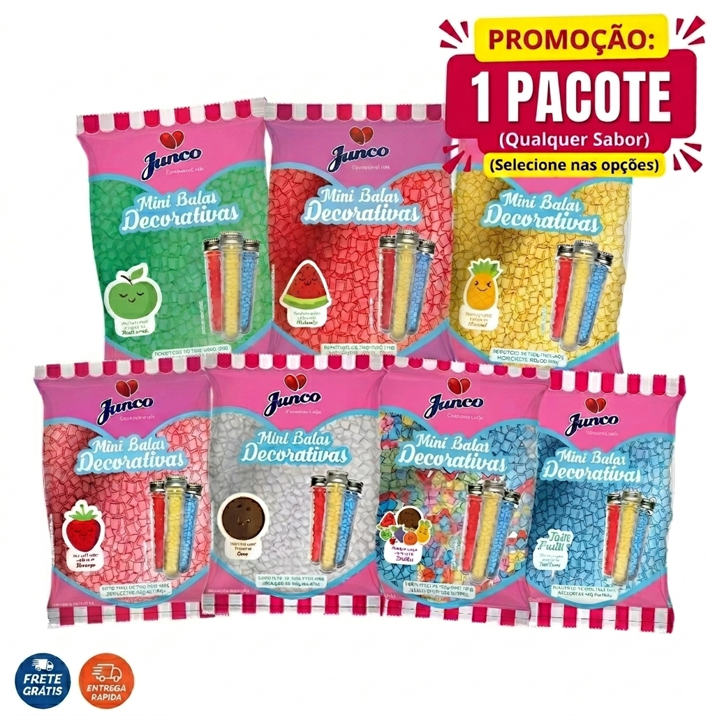 Mini Bala Junco 400g - Vários Sabores Para Tubetes e Latinhas