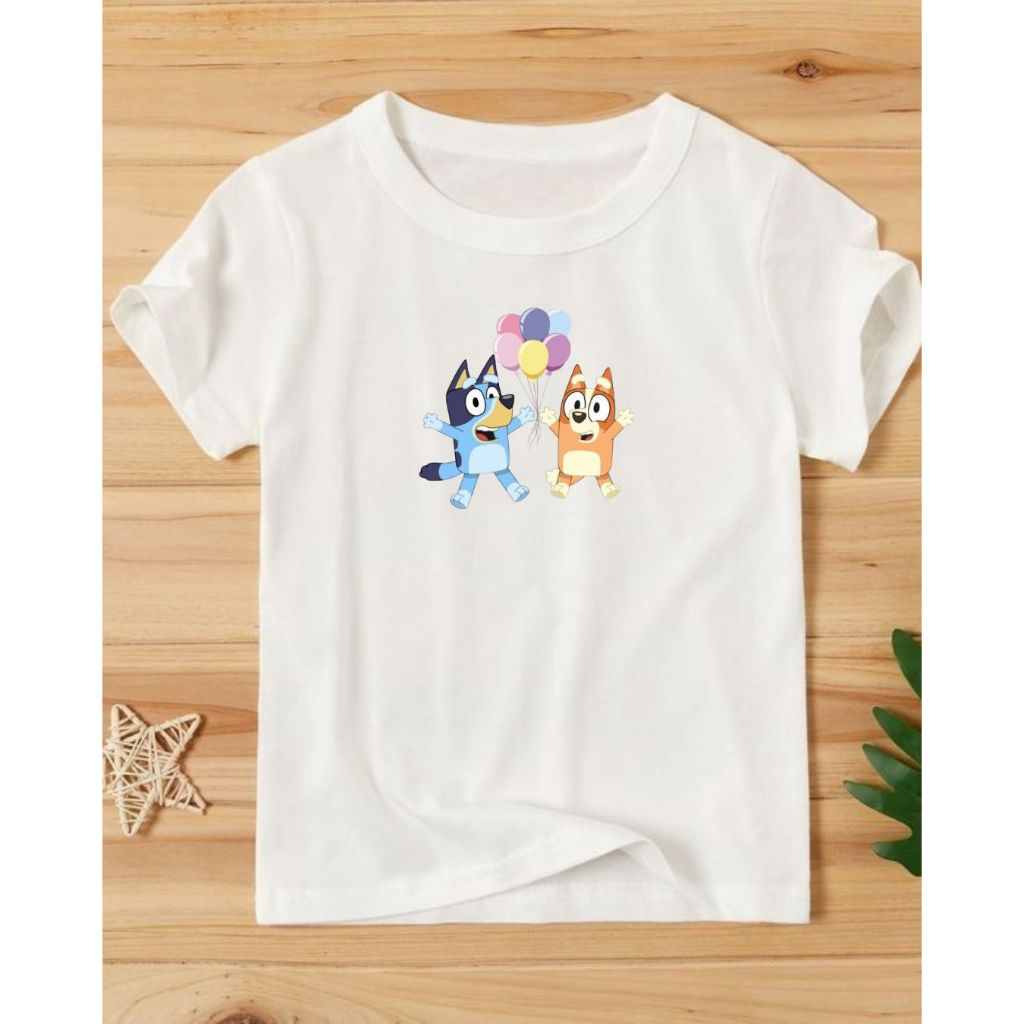 Camiseta Infantil Desenho Animado Blu3y Feliz Aniversario Camisa Criança Algodão Bing0