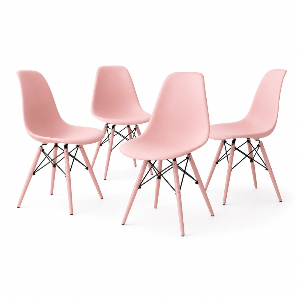 Conjunto 4 Cadeiras Eames DSW em Polipropileno para Escritório e Sala
