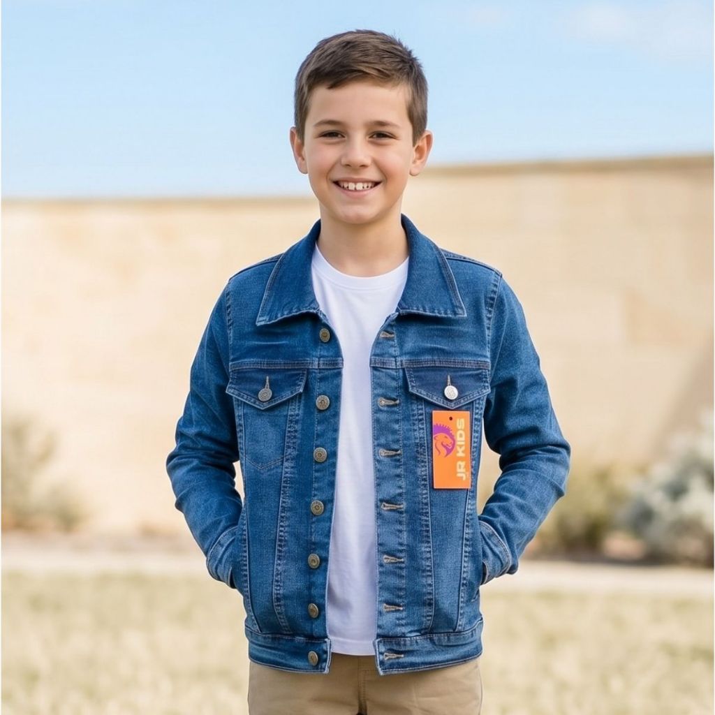Jaqueta jeans Infantil Com Elastano Tam 10 a 16 anos.