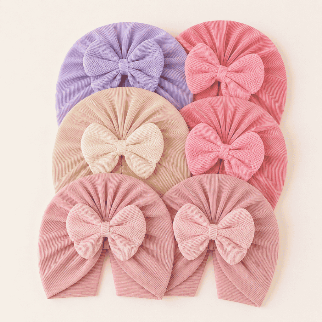 Detalhes do Toucas Turbante Bebê Infantil Com Flor Faixa de Cabelo Bebê Diversas Cores