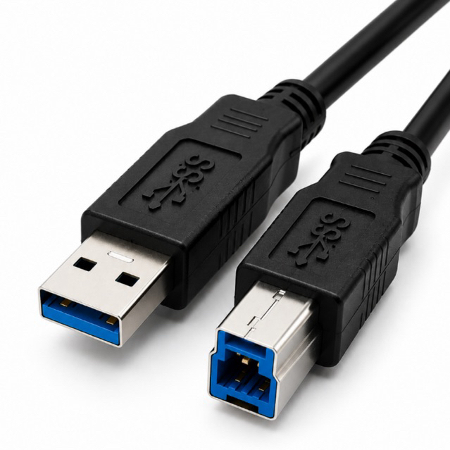 Kit Cabo USB 3.0 Tipo A para Tipo B 1,8m 5Gbps Impressora Scanner HD Externo