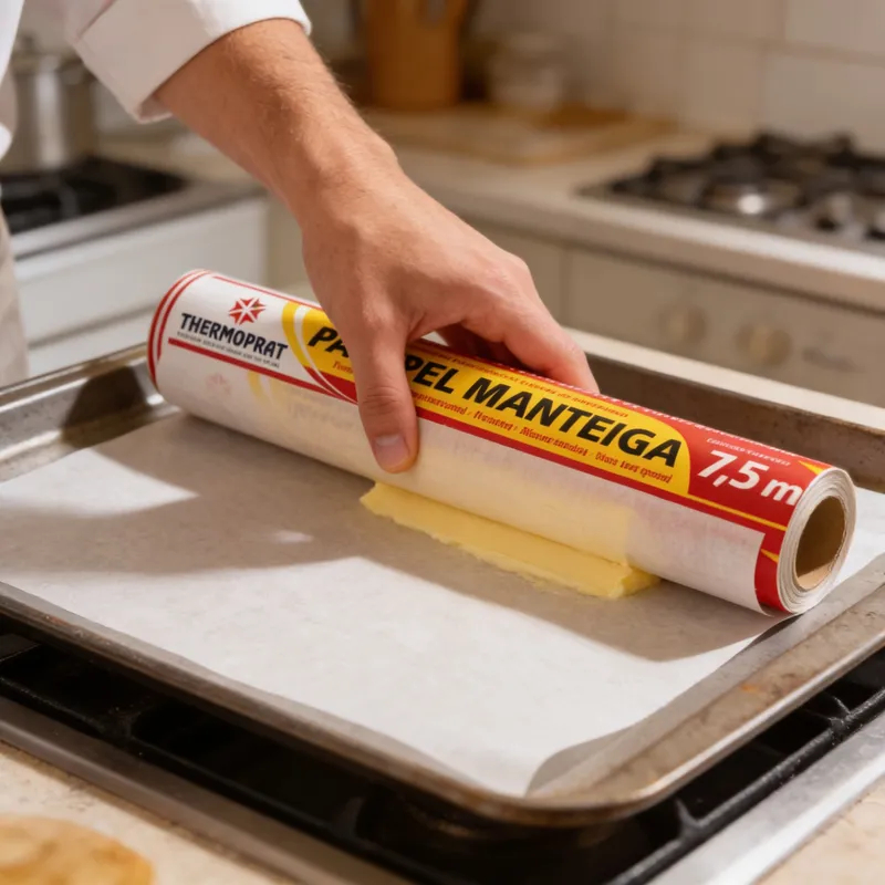 Papel Manteiga Thermoprat 30cm x 7,5m Resistente e Antiaderente - Casa Cozinha