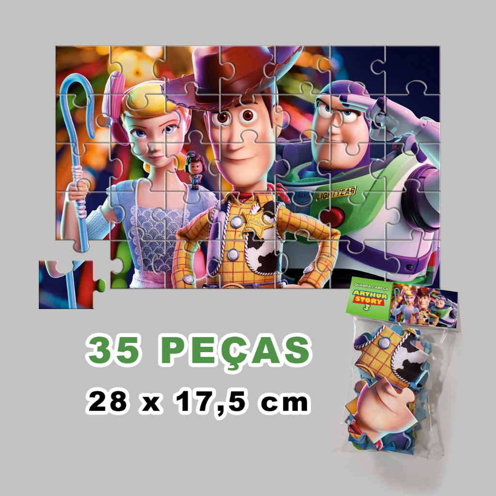Quebra Cabeça Toy Story | Lembrancinha Personalizada | Festa Aniversário (35 Peças - 28x17,5cm)