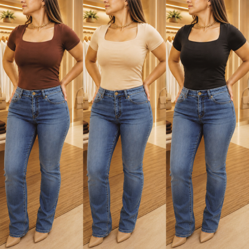 Body Feminino Marrom Preto Nude Decote Quadrado Manga Curta Versátil Casual Elegante Confortável Tendência Suplex