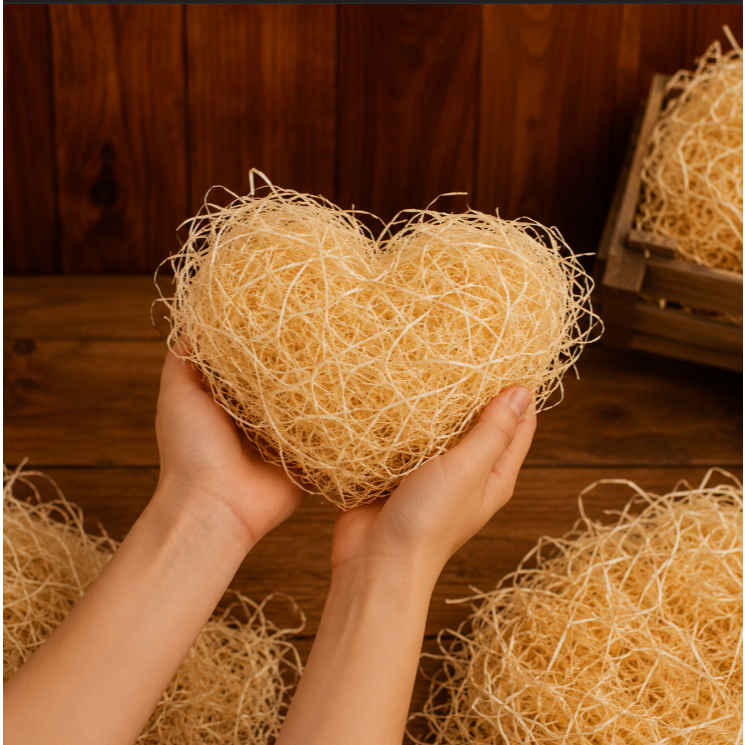 Palha Fina Natural - Pacote de palha 50g | para Cestas Presentes Enfeites e Decoração