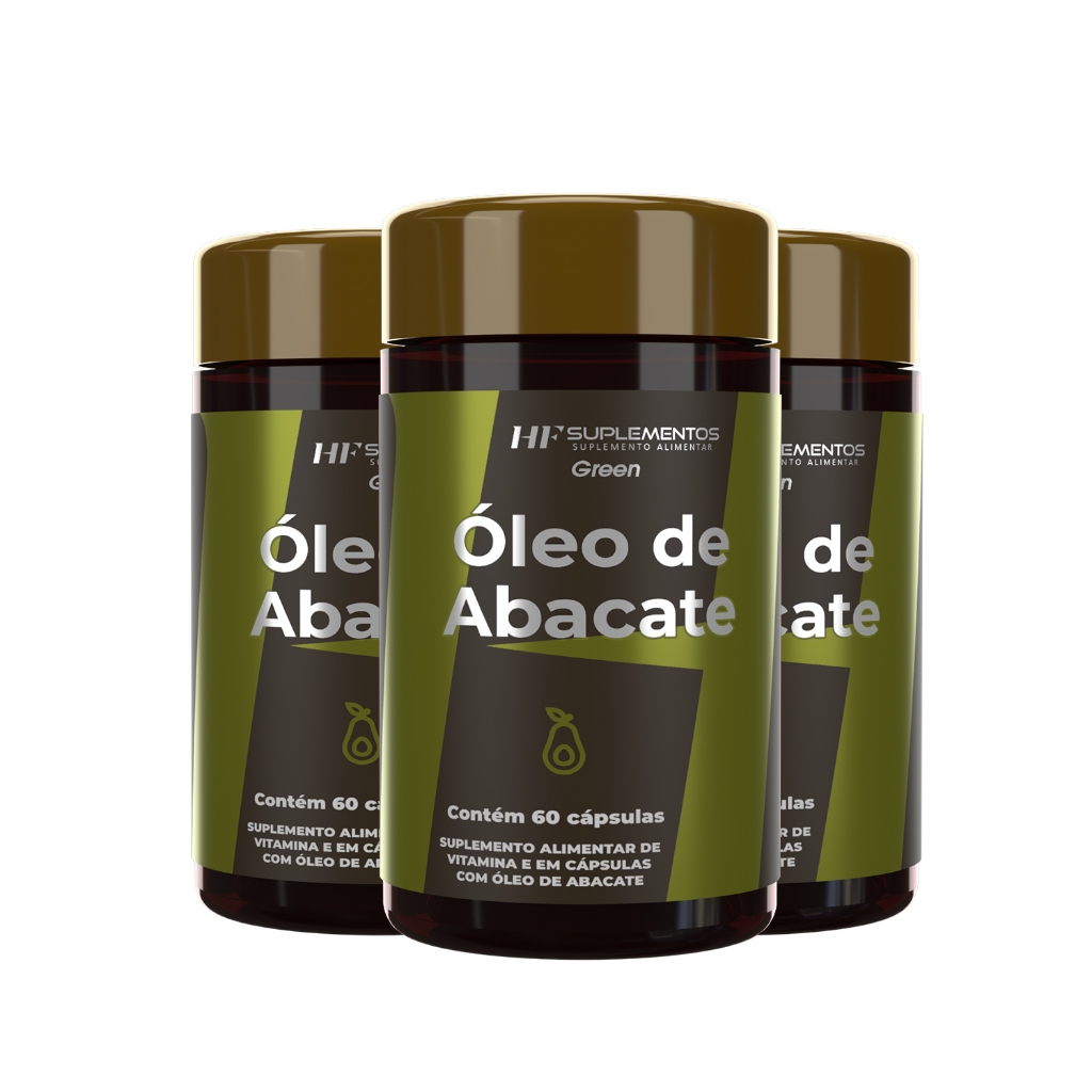 3x OLEO DE ABACATE COM VITAMINAS 1000MG 60 CAPS HF SUPLEMENTOS