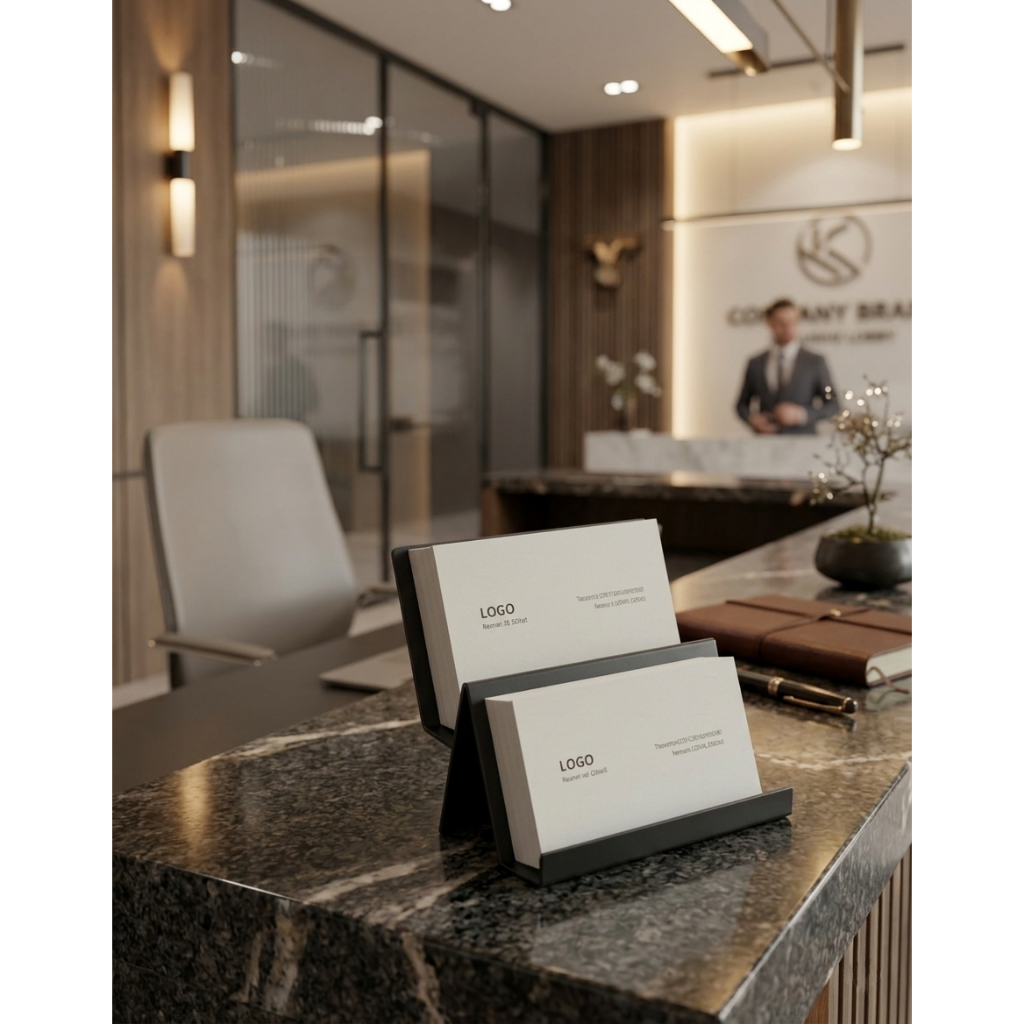 Porta Cartão De Visitas Expositor Premium Display Suporte Mesa Escritório Recepção Balcão