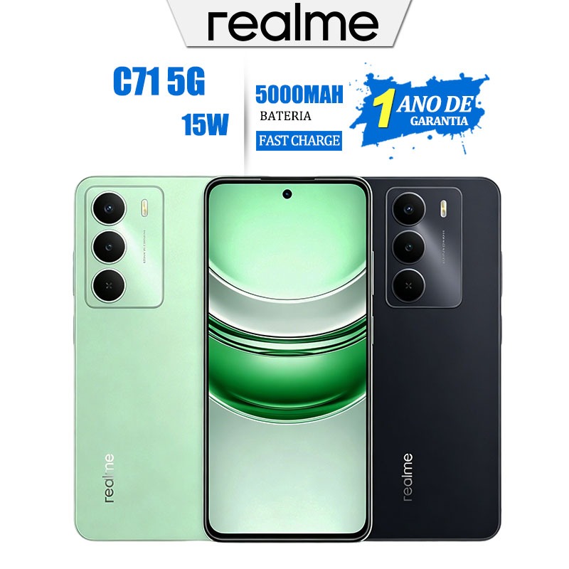 Celular Realme C71 5G NFC 8GB RAM 256GB Câmera 50MP 5000MAH MediaTek Dimensity 6300 Global Version