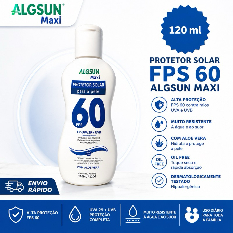 PROTETOR SOLAR ALGSUN FPS60 120ML CORPO E ROSTO