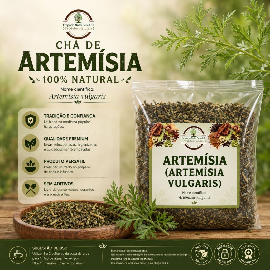Chá de Artemísia Natural - Artemisia vulgaris - Erva Selecionada Premium