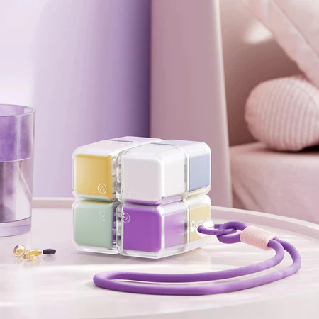 Porta Remédios de Bolsa 4 Divisórias com Tampas Individuais para Viagem Trabalho e Dia a Dia