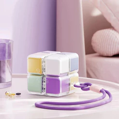 Porta Remédios de Bolsa 4 Divisórias com Tampas Individuais para Viagem Trabalho e Dia a Dia