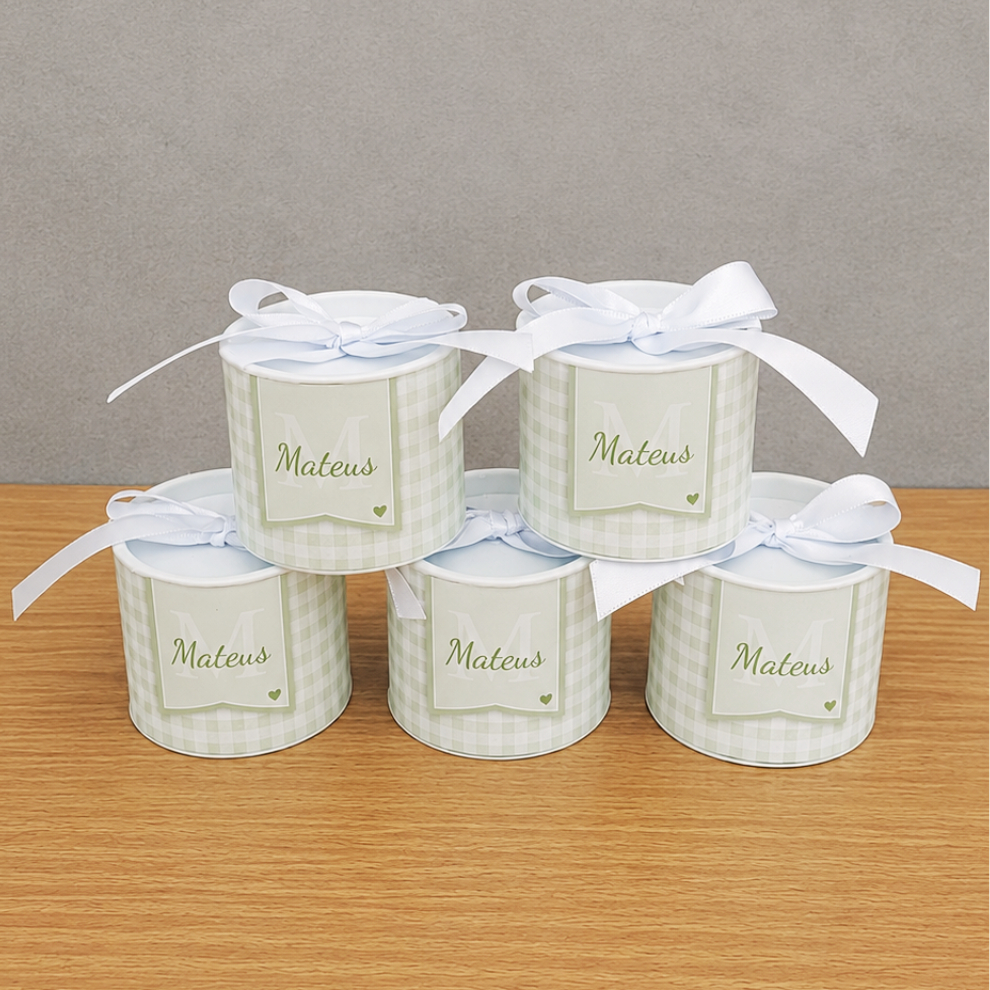 Lata Personalizada 5x6 Maternidade Chá De Bebê Aniversário Lembrancinhas Festas Casamento
