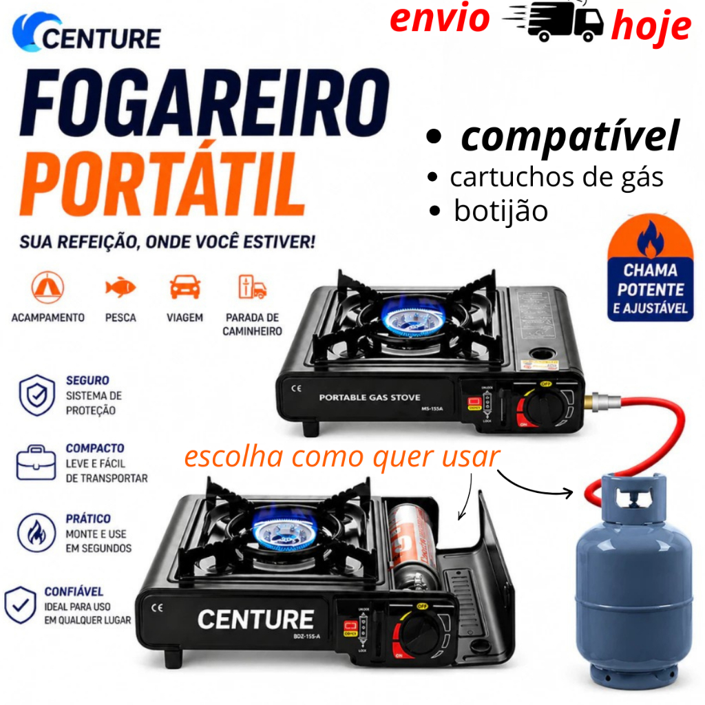 Kit Fogareiro Gás Portátil Com Maleta Camping Pesca Viagem Leve acampamento mini
