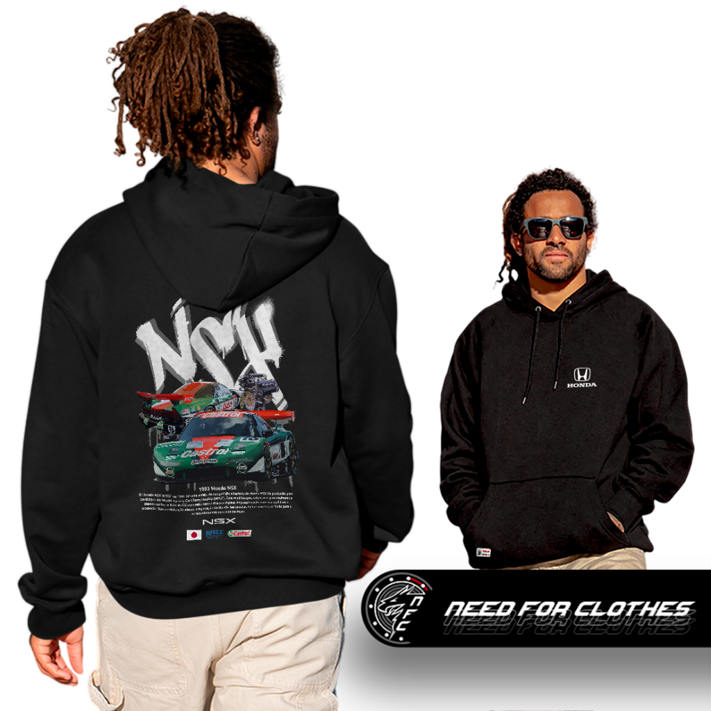 Moletom Canguru Honda NSX NA1 MUGEN Castrol JGTC GT500 VTEC JDM Motorsport