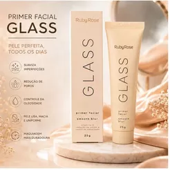 Primer Facial Smooth Blur Glass 25g Ruby Rose Efeito Blur e Hidratante