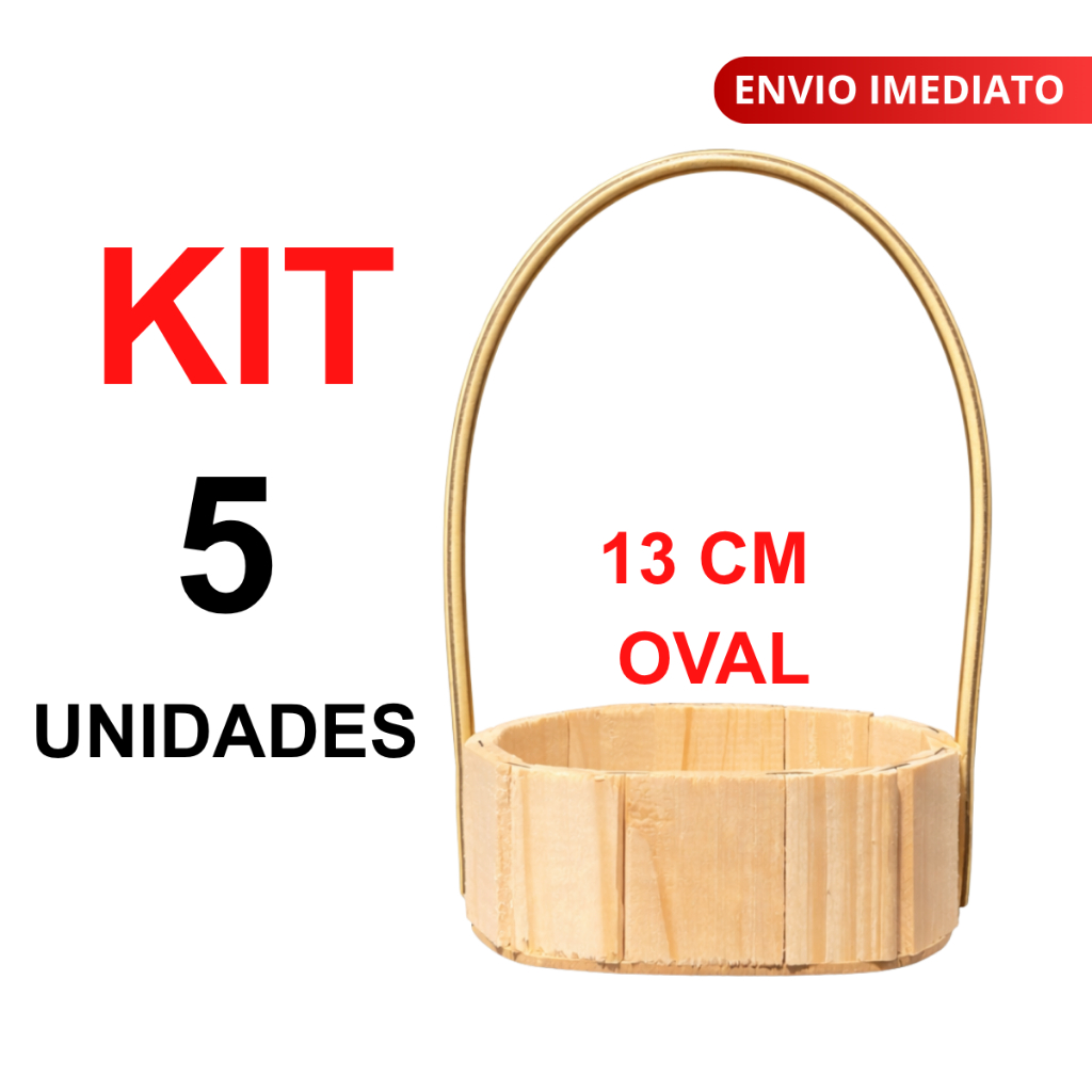 Kit 5 Cesta Oval 13 Centímetros